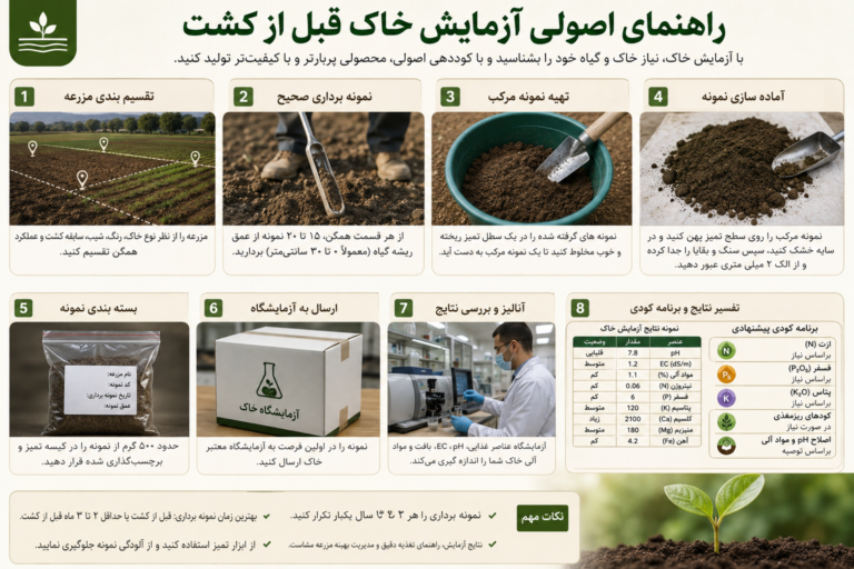 راهنمای اصولی آزمایش خاک قبل از کشت